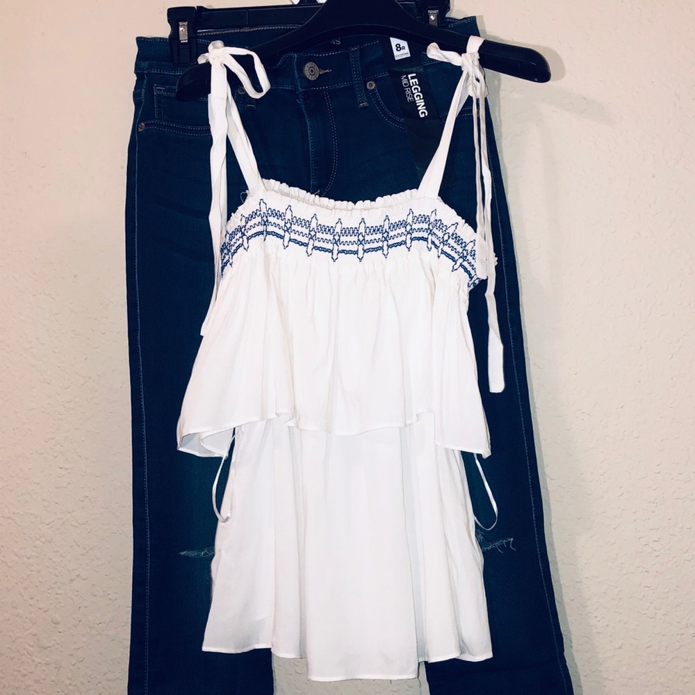 NWT Smocked off the Shoulder Top Size S